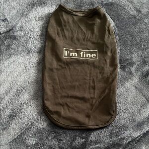 Black  Dog Shirt with 'I'm Fine' Print for small dog NEW